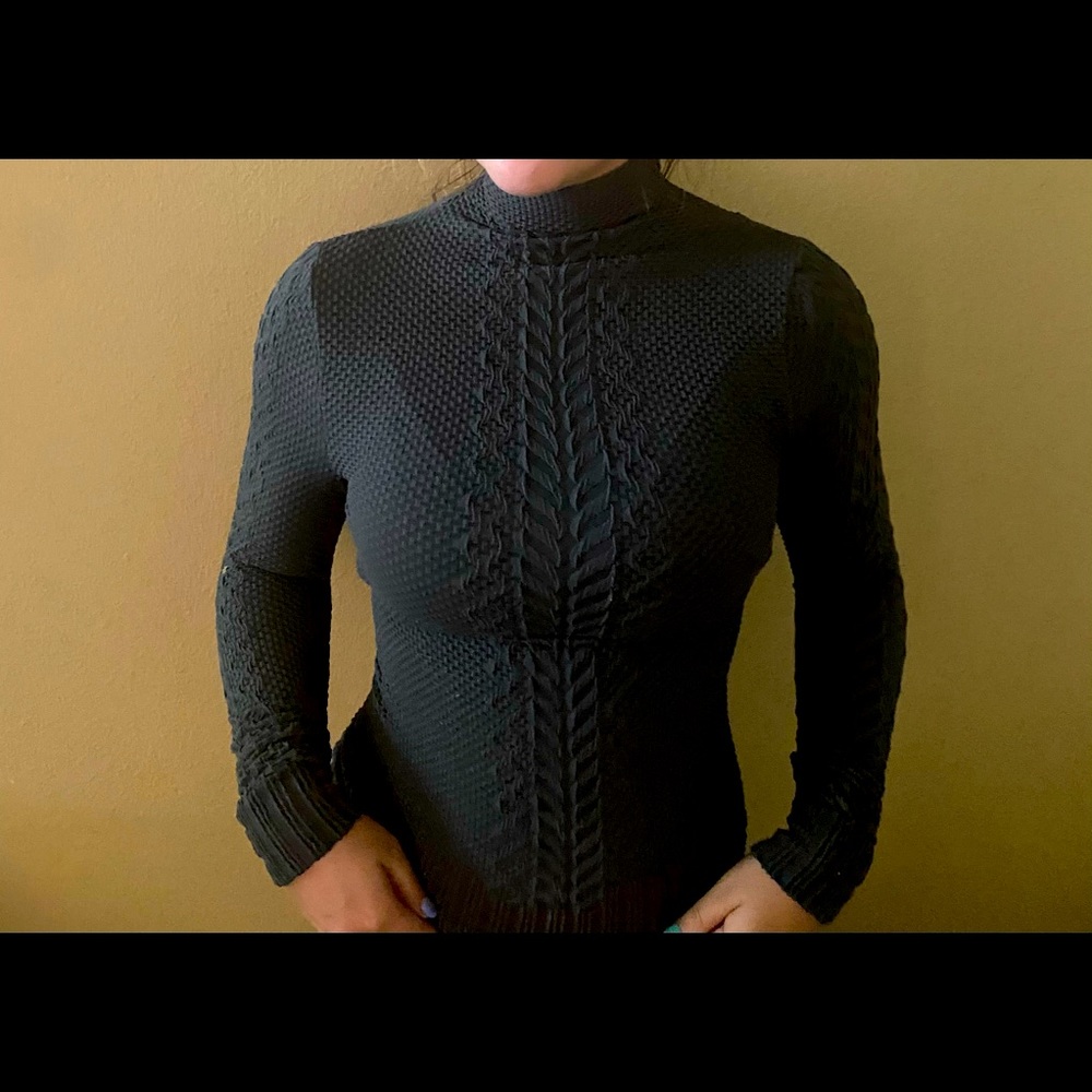 Gray turtle neck